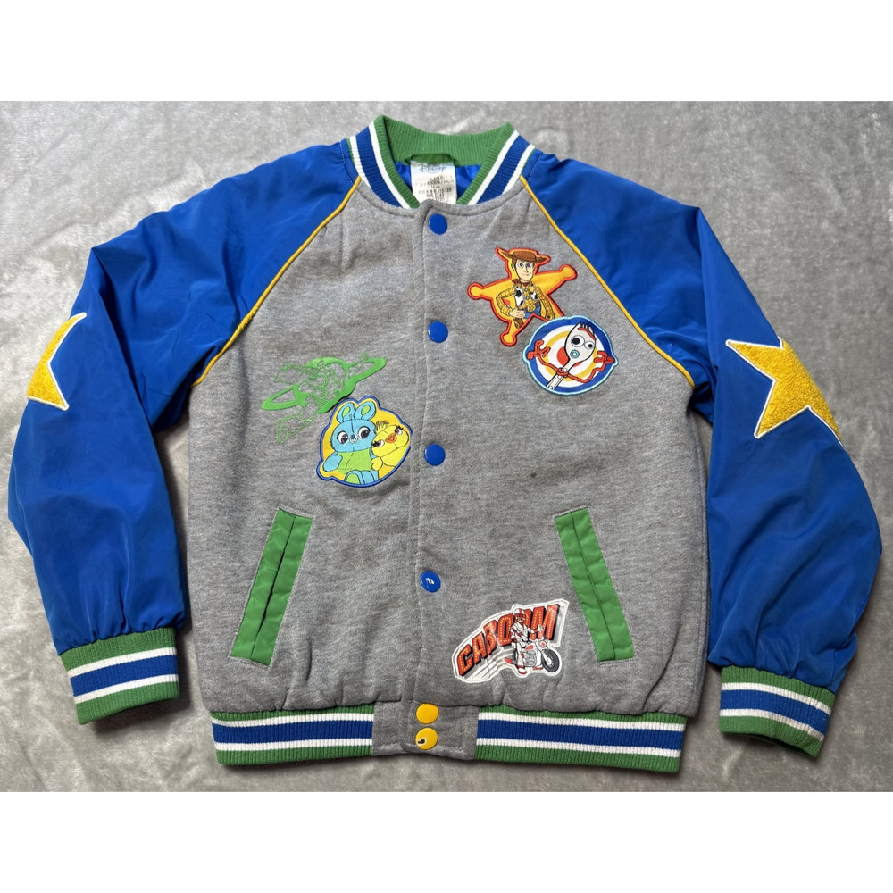 Disney Toy Story Varsity Jacket Boys 5/6 Buzz‎ Woody Forky Insulated Bomber
